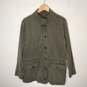 Lucky Brand Olive Green Utility Jacket Cargo Military Cotton